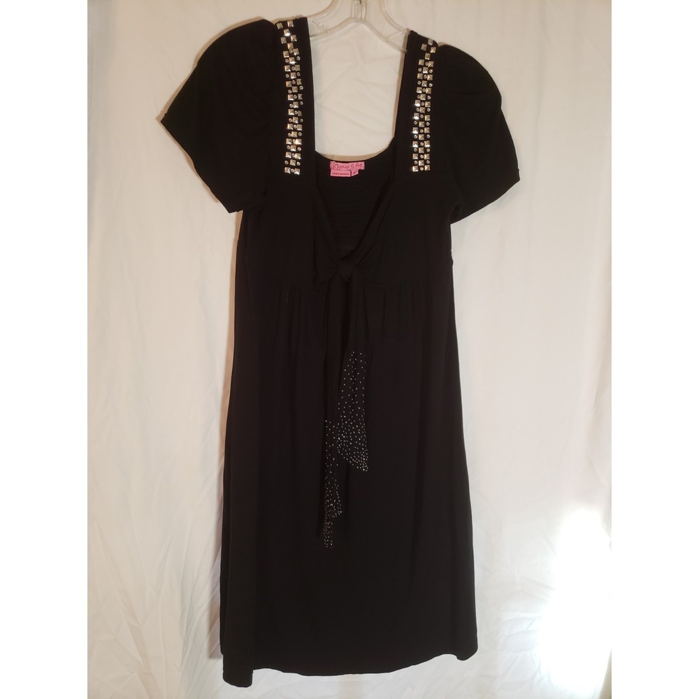 We Joyous And Free Black Studded Short Sleeve Dress Size M